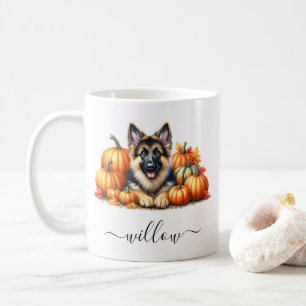 Berger allemand - Mug d'automne avec nom personnal