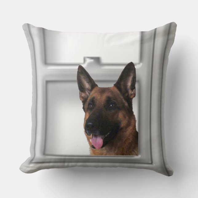Berger allemand regardant le coussin de fenêtre (Recto)