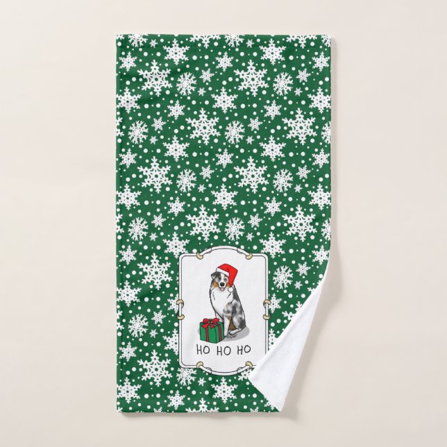 Berger australien de Noël (bleu merle tan/w 1) (Serviette à main)