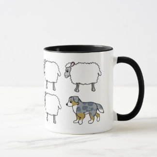 Berger australien vivant en troupe la tasse de