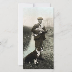 Berger avec agneau et collie frontière