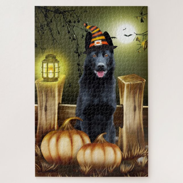 Berger noir allemand Halloween Jigsaw Puzzle (Vertical)