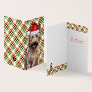 Berger Picard Dog Carte de Noël Plaid
