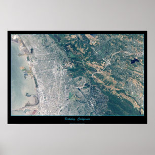 Berkeley, affiche de satellite de la Californie
