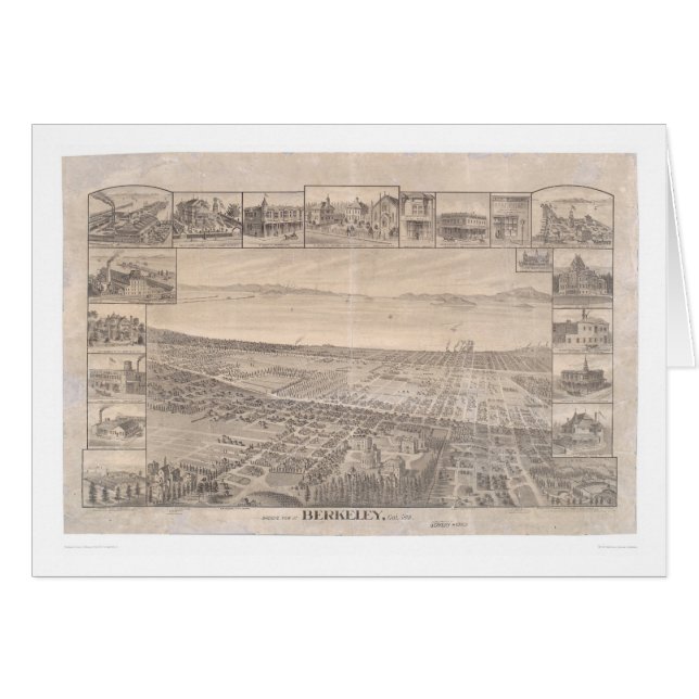 Berkeley, carte panoramique 1891 (0099A) - malaise (Devant horizontal)