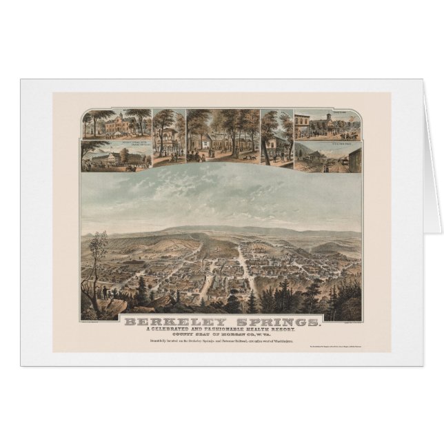 Berkeley Springs, carte panoramique de WV - 1889 (Devant horizontal)