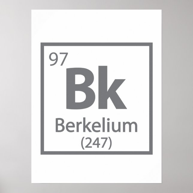 Berkelium - Berkeley Science - Tableau périodique (Devant)