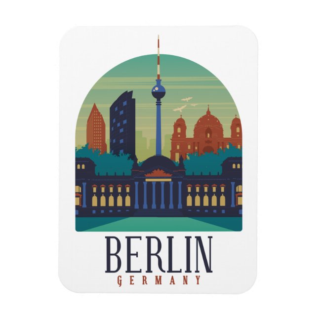 Berlin Allemagne Skyline Magnet photo Vintage voya (Vertical)