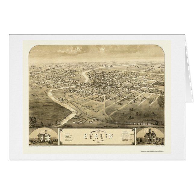 Berlin, carte panoramique de WI - 1867 (Devant horizontal)