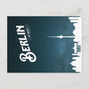 Berlin skyline de nuit, Berlin Allemagne - Carte p