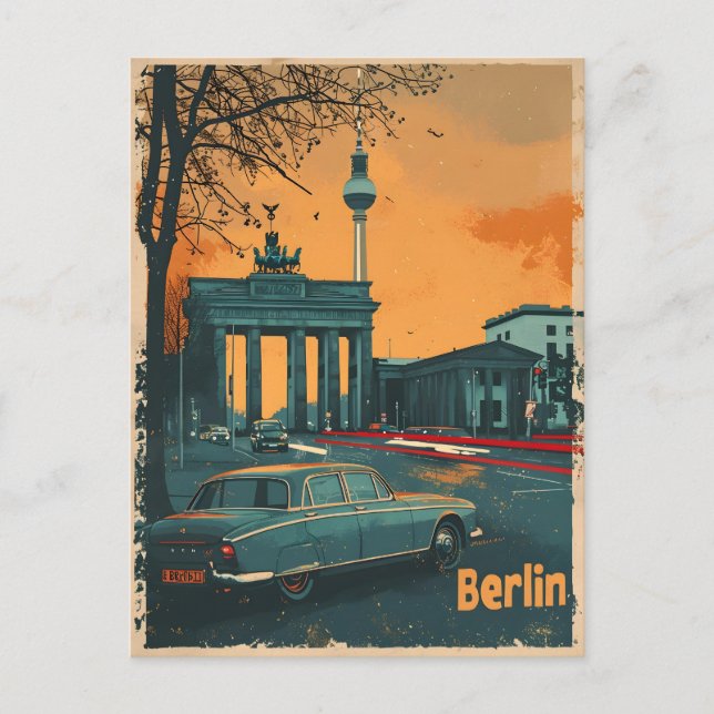 Berlin Sunset 1950 : Carte postale Vintage (Devant)