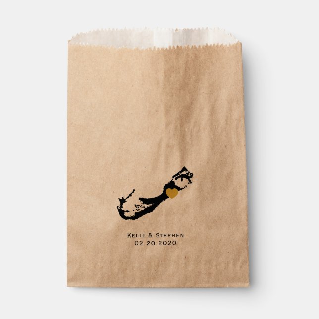 Bermudes Mariage Faveur Traiter Sacs, Sacs Cadeaux (Devant)