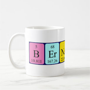 Bernadine nom de table périodique mug