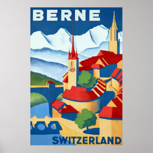 Berne ~ Switzerland ~Vintage Swiss Travel Poster