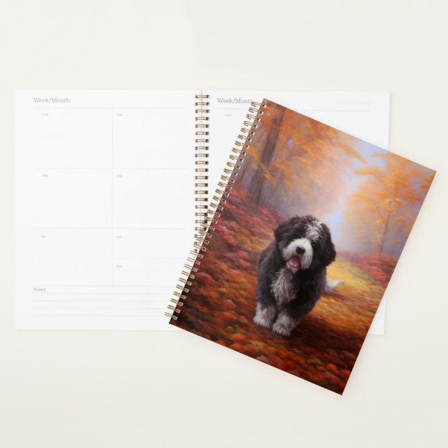 Bernedoodle en automne Leaves automne Inspire (Devant avec enveloppe)