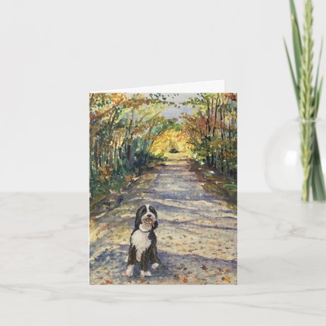 Bernedoodle Peint à la main sur toile (Devant)