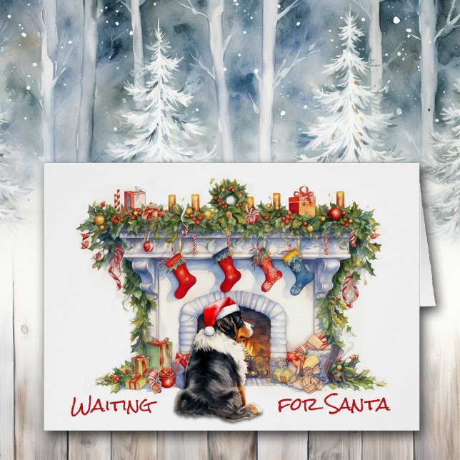 Berner Dog Attendez la cheminée de Noël Père Noël (Créateur téléchargé)