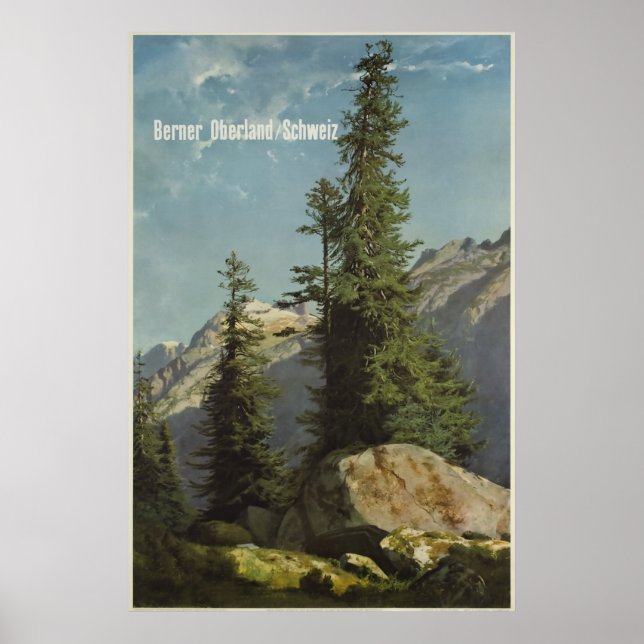 Berner Oberland, Schweiz, affiche de ski de voyage (Devant)