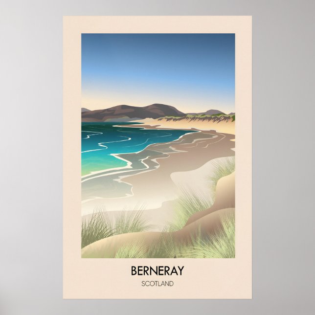 Berneray Écosse Affiche de voyage (Devant)