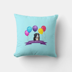 Bernese Mountain Dog Joyeux Coussin d'anniversaire