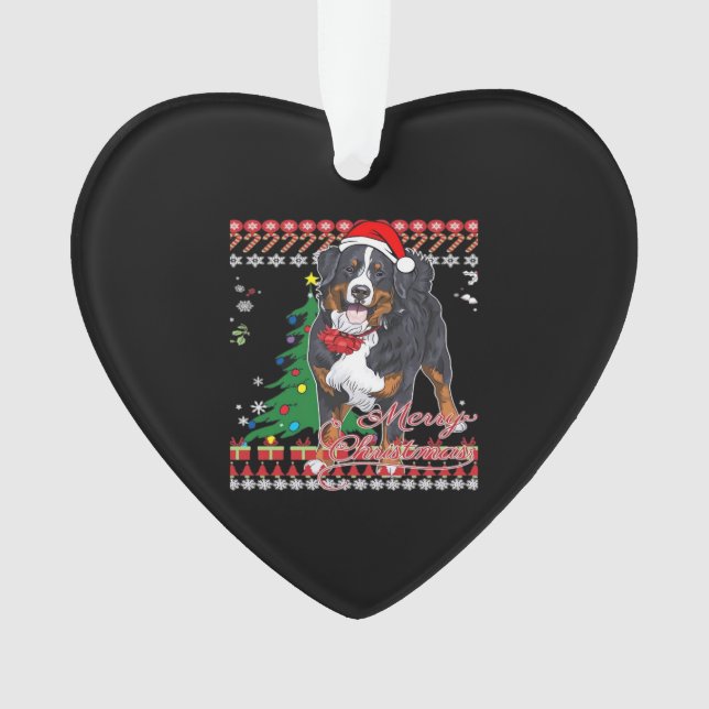 Bernese Mountain Dog Ugly Christmas Sweater Shirt  (devant)