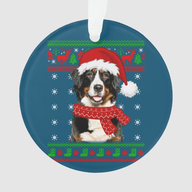 Bernese Mountain Dog Ugly Sweater Christmas Puppy (devant)