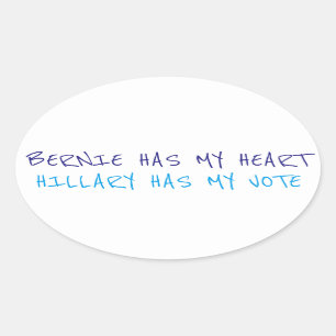 Bernie a mon coeur, Hillary a mon autocollant de