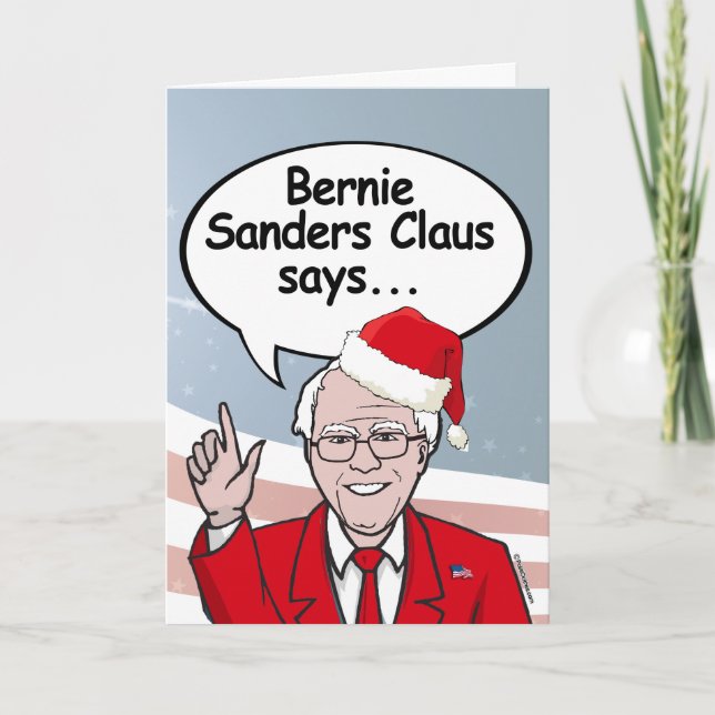 Bernie Sanders Carte de Noël - Bernie Sanders Cla (Devant)