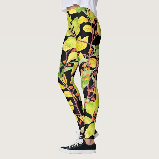 Berries d'automne sur Leggings (Gauche)