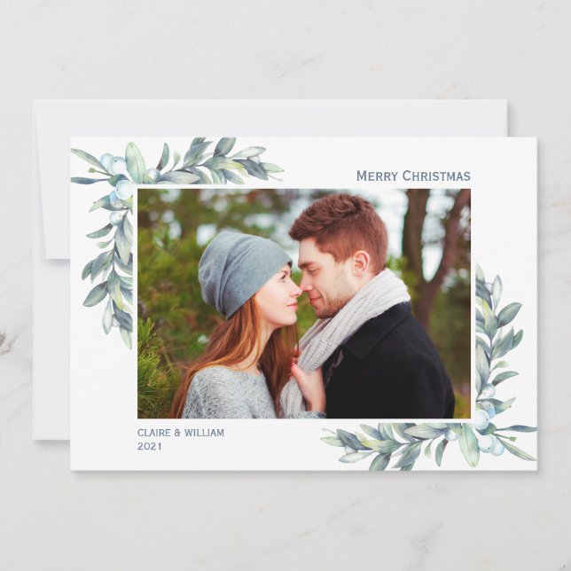 Berries d'hiver Carte photo pour Noël & Vacances (Devant)