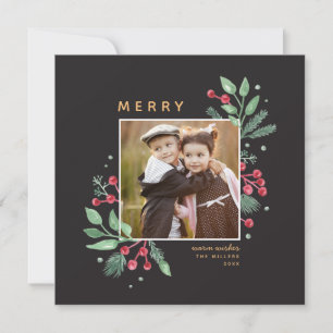 Berries d'hiver Végétation Photo de Noël   CARRÉ