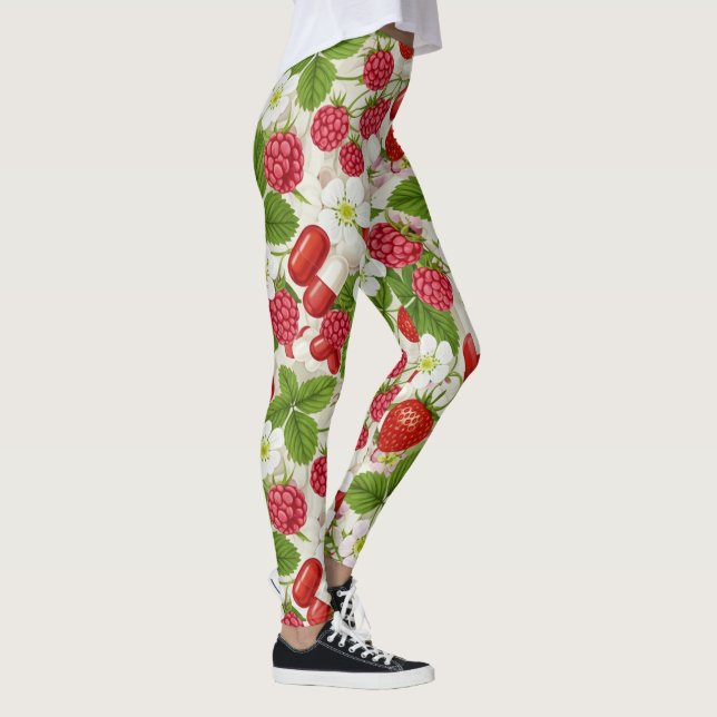 Berries et pilules Leggings Motifs de soins de san (Droite)