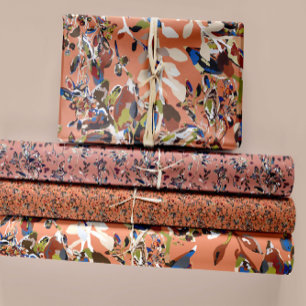 Berries Feuilles modernes Aquarelle Florale Orange