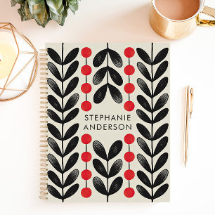 Berries Feuilles noires et rouges Nom personnalisé