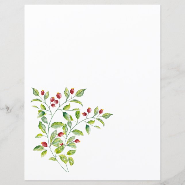 Berries roses et papier à lettres Mariage de feuil (Devant)