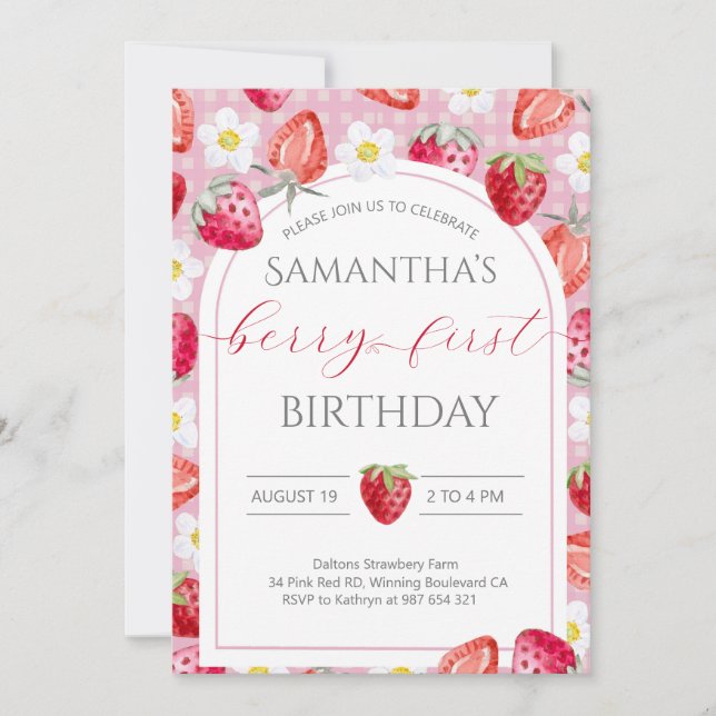 Berry 1er anniversaire Invitation (Devant)