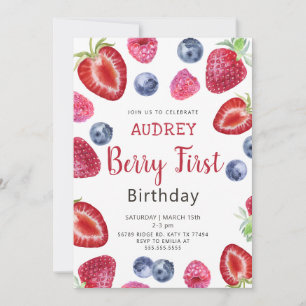 Berry 1er Anniversaire Invitation Berry First Ver 