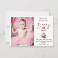 Berry 1er Anniversaire Rose Rouge Merci Photo