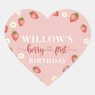Berry 1er Anniversaire Stickers à thème fraise