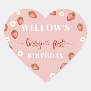 Berry 1er Anniversaire Stickers à thème fraise