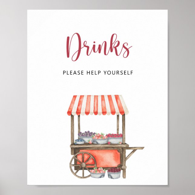 Berry cart - Drinks help yourself  Poster (Devant)