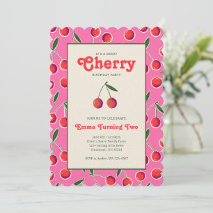 Berry Cherry Invitation de l'anniversaire de la fi