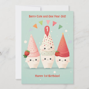 Berry Cute 1er Anniversaire Carte Anniversaire
