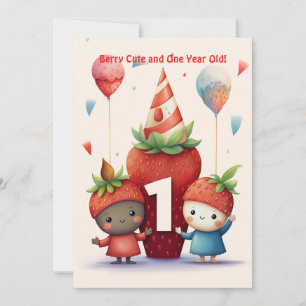 Berry Cute 1er Anniversaire Carte Anniversaire