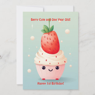 Berry Cute 1er Anniversaire Carte Anniversaire