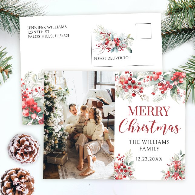Berry d'hiver photo de Noël carte postale (Créateur téléchargé)