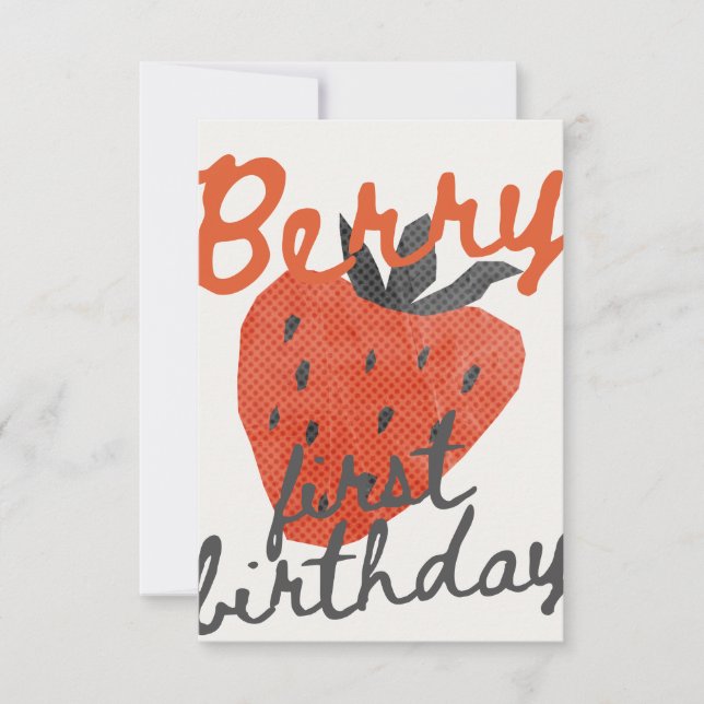 Berry First Birthday Party Invitation (Devant)