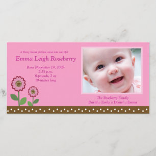 Berry Flower Garden 8x4 Faire-part de naissance ph