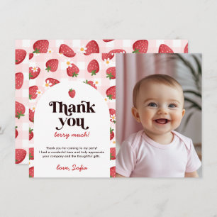 Berry fraise 1er Carte de remerciements d'annivers