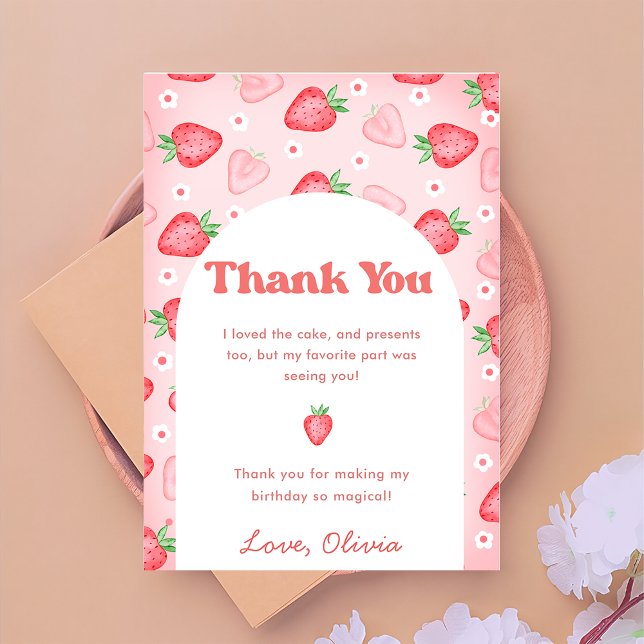Berry fraise mignonne Carte de remerciements d'ann (Créateur téléchargé)